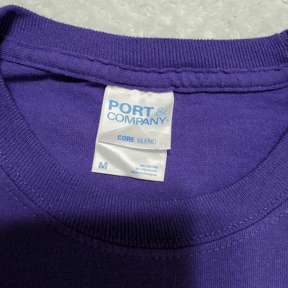 Vintage Port & Company Purple Unisex Graphic T-Shirt Size Medium - Picture 10 of 10